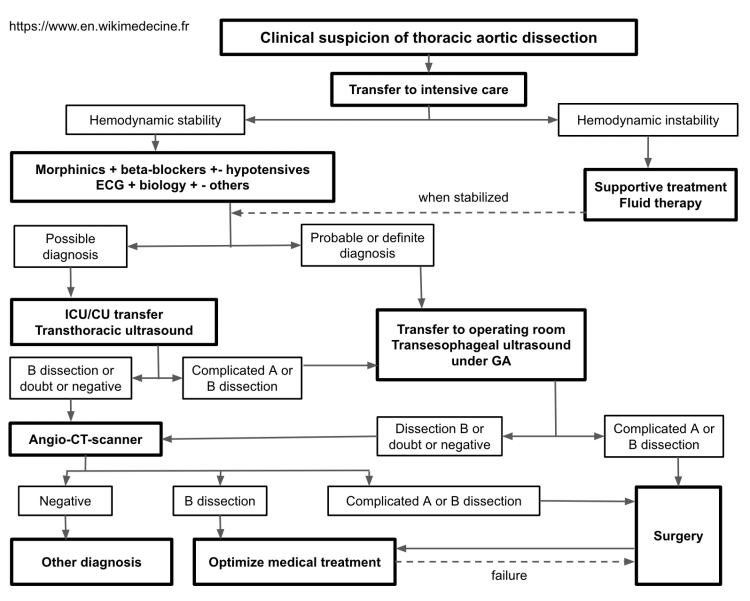 Thoracic aortic dissection - management plan